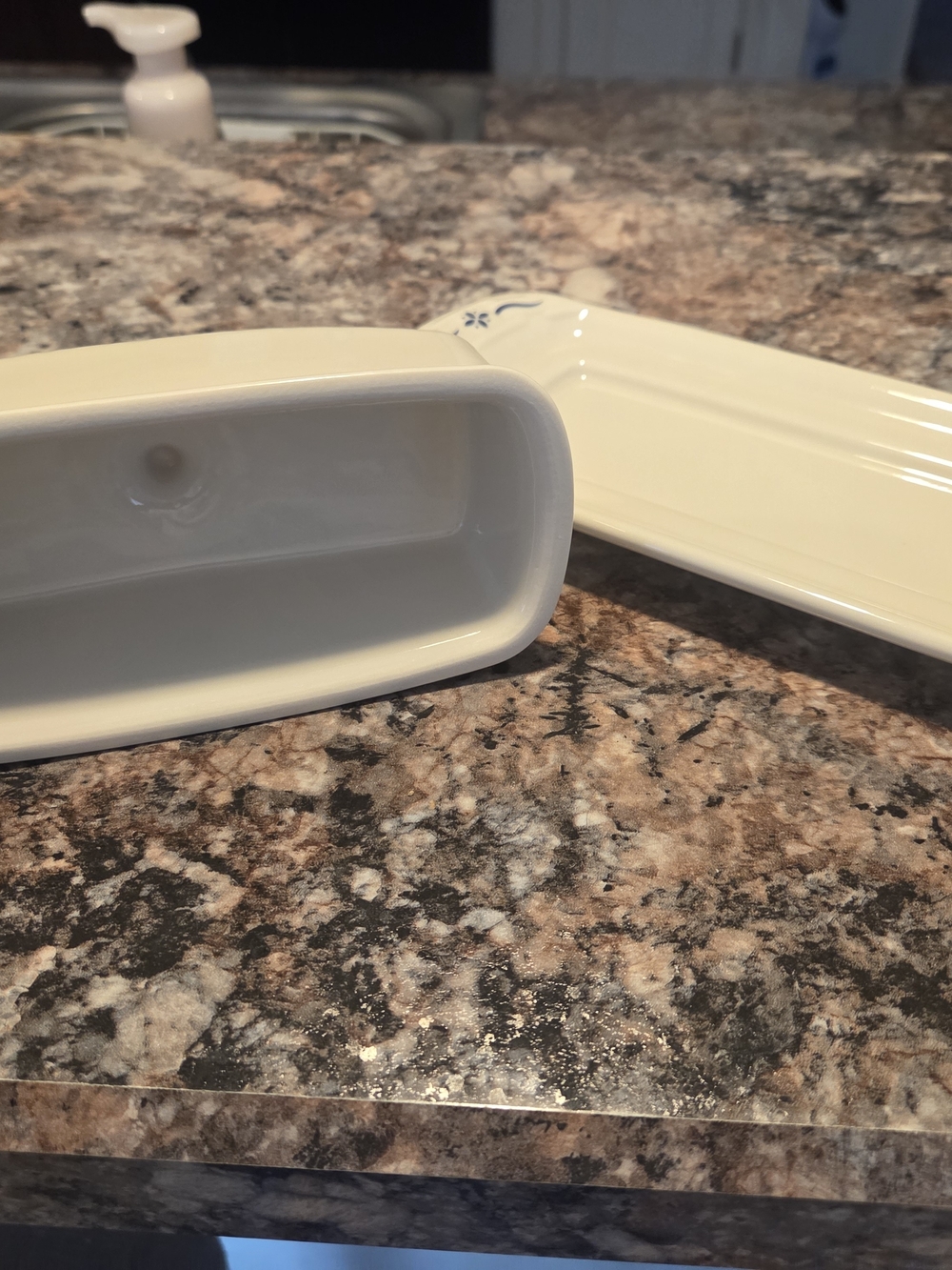 Longaberger Cream Ceramic Butter Dish with Lid